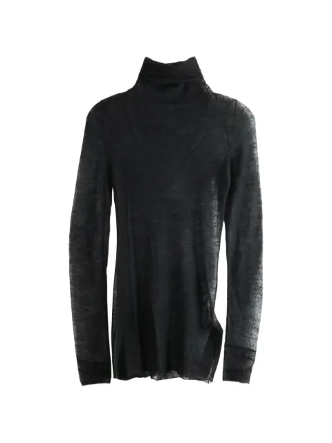 YEHUAFAN semi-sheer roll-neck top