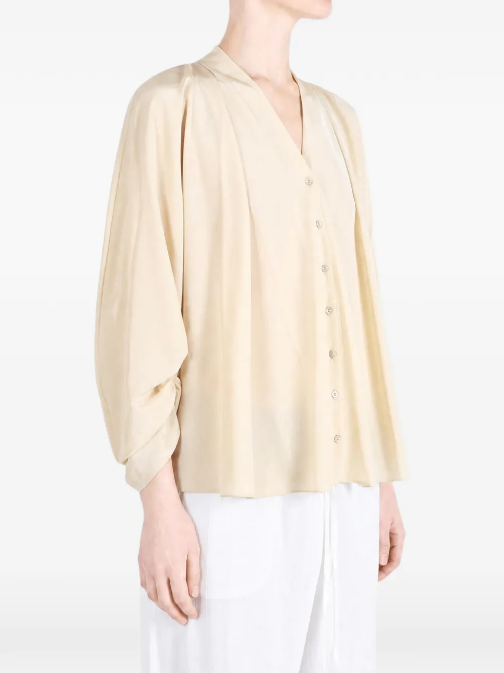 Cortana Medina blouse met V-hals Beige