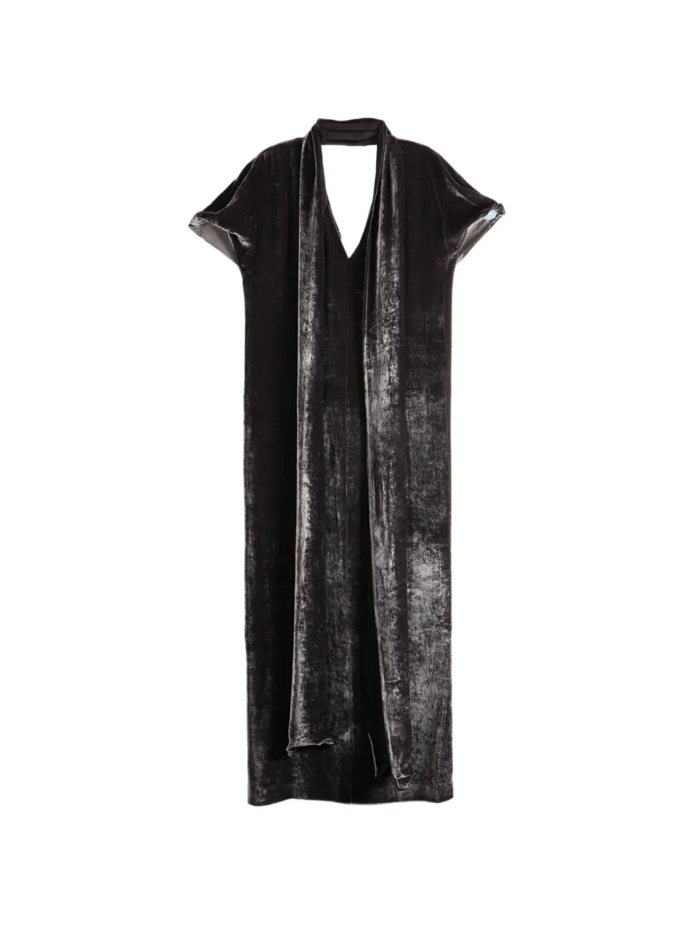 Cortana Iris Velvet V-neck Maxi Dress In Black