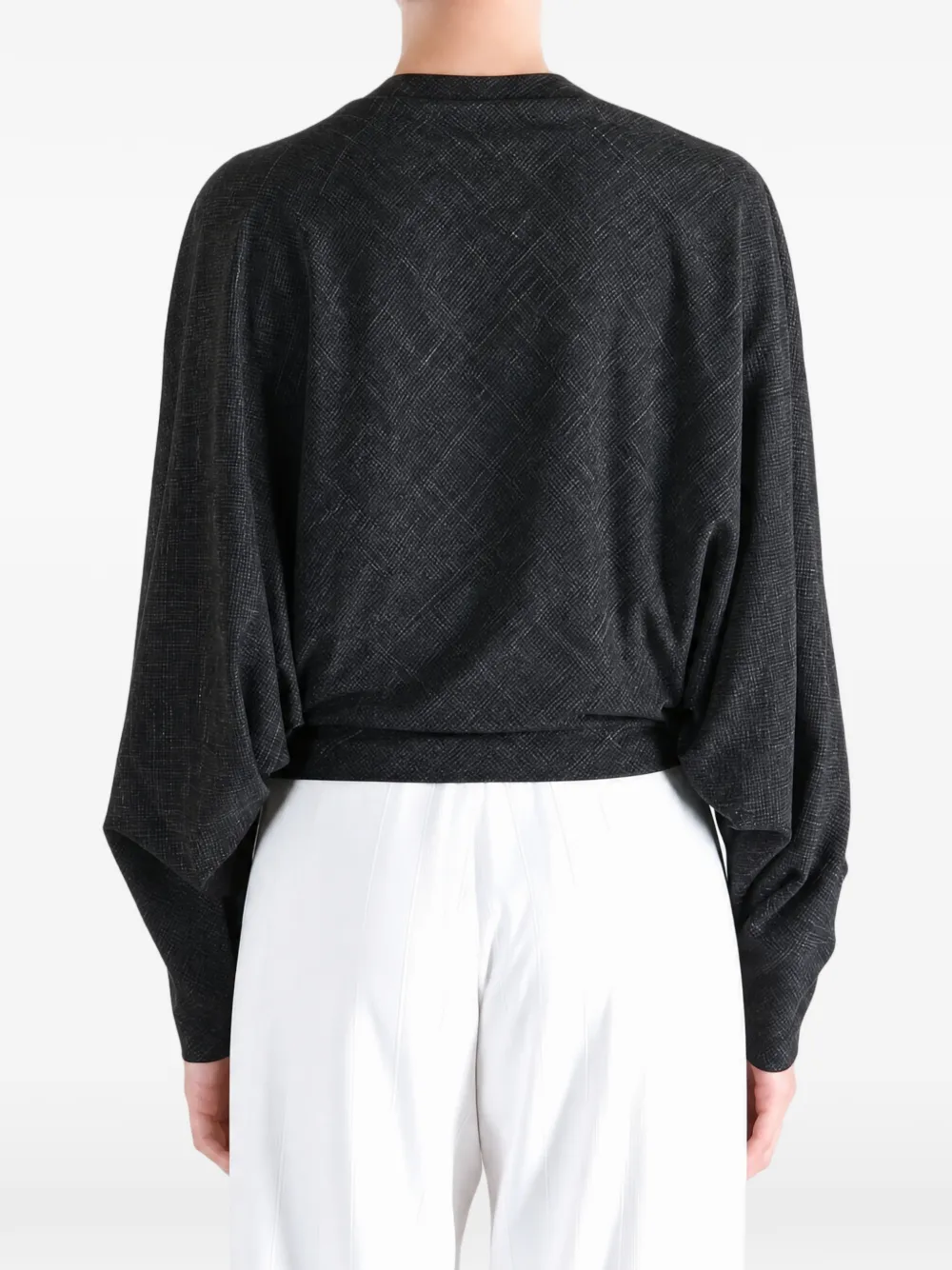 Cortana Nasa blouse met boothals en kruisarcering Zwart