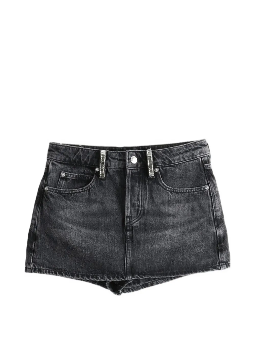 Alexander Wang crystal-embellished aged-effect skirt