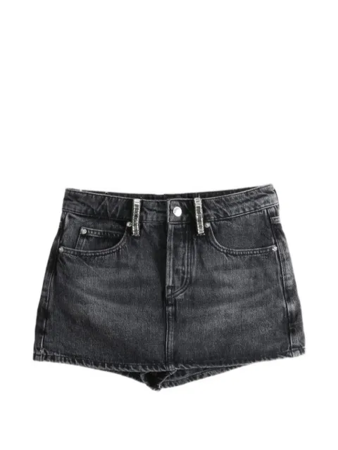 Alexander Wang crystal-embellished aged-effect skirt