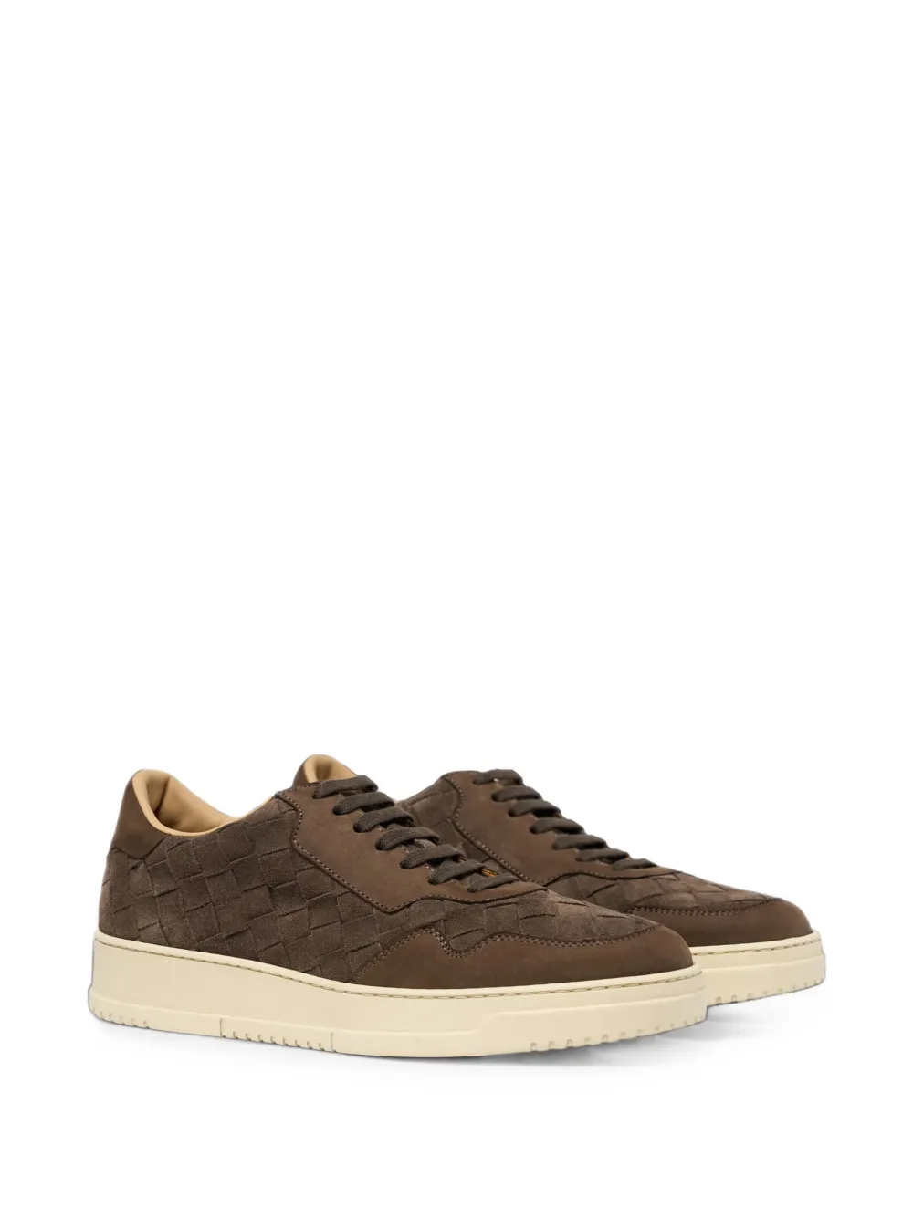 Scarosso Alvise woven suede sneakers Bruin