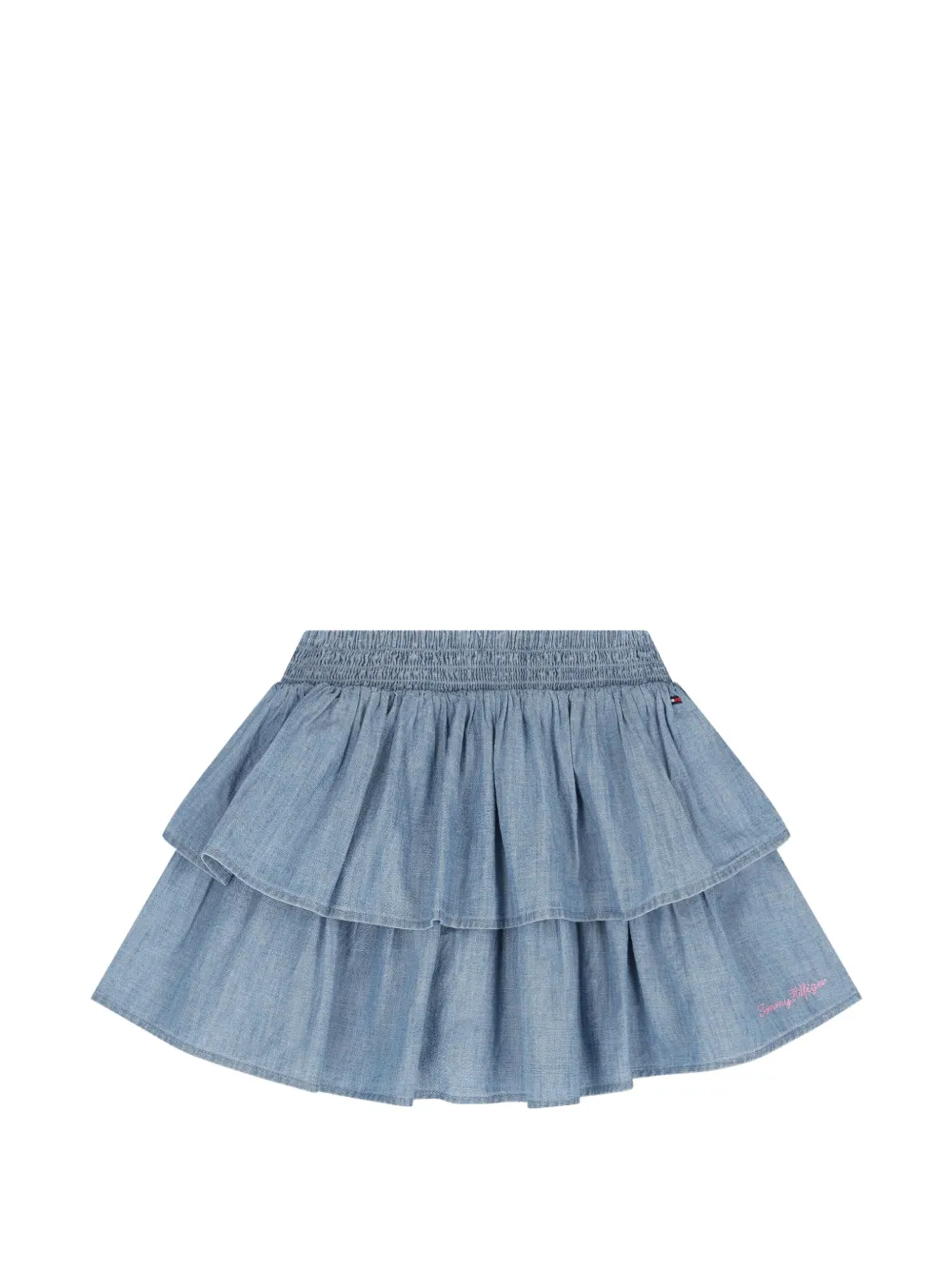 Tommy Hilfiger Junior tiered smocked-waist skirt - Blu