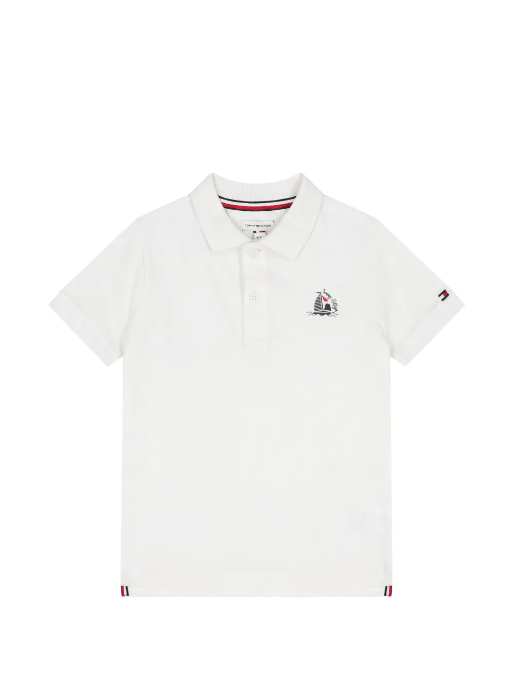 Tommy Hilfiger Junior logo-embroidered polo shirt - Bianco