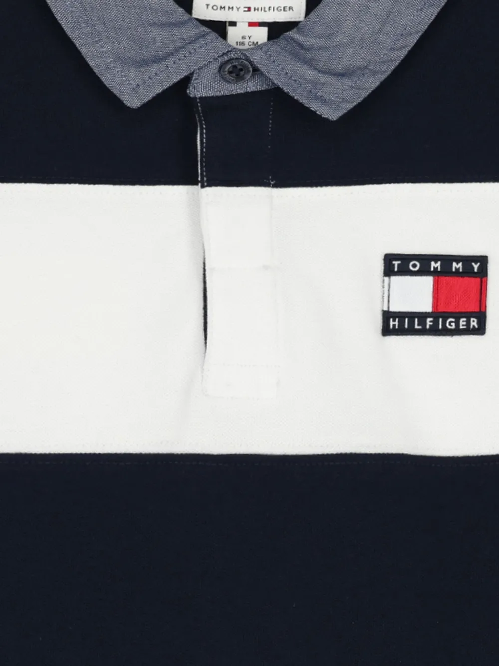 Tommy Hilfiger Junior striped cotton polo shirt Blauw