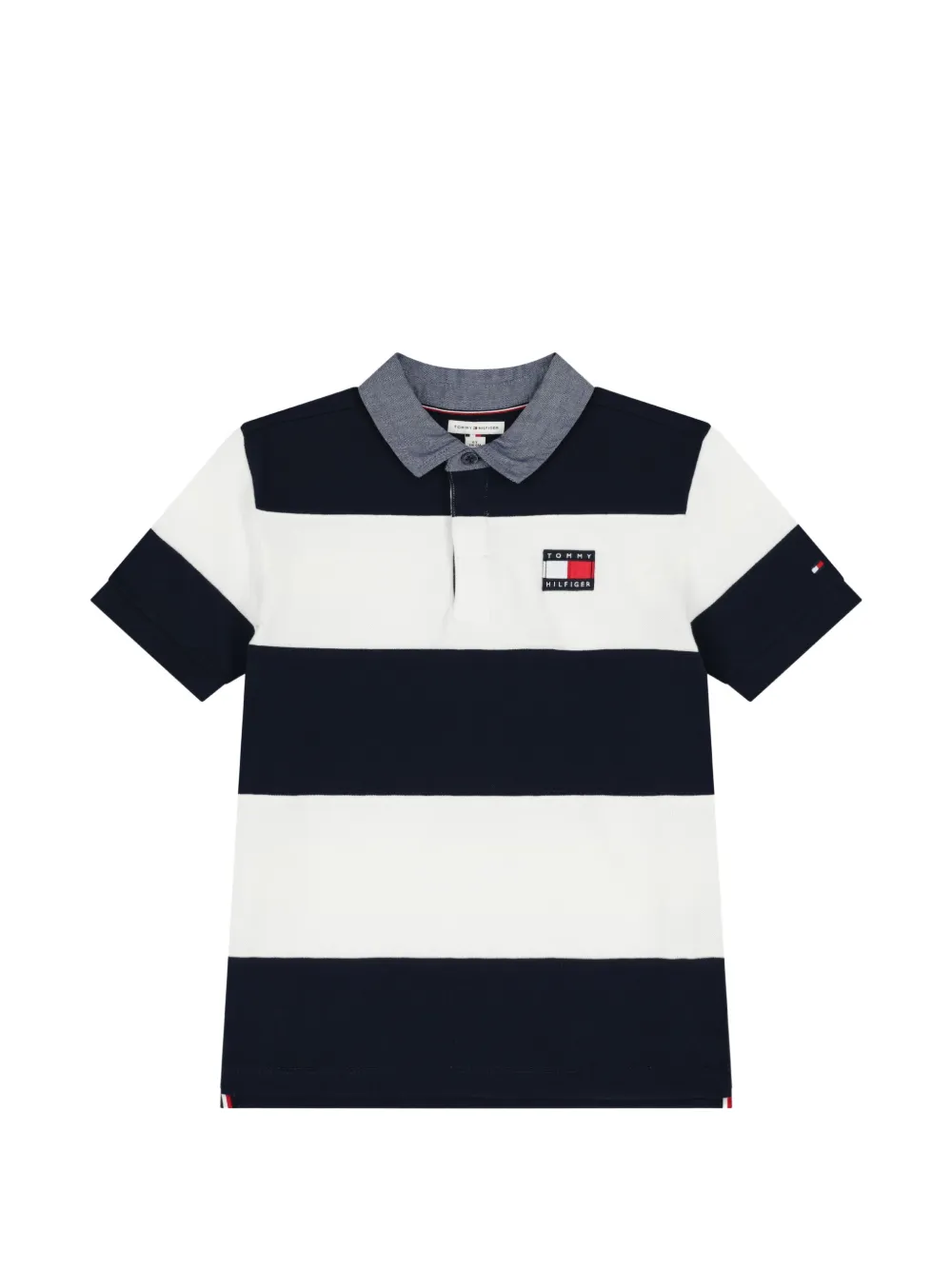 Tommy Hilfiger Junior striped cotton polo shirt - Blu