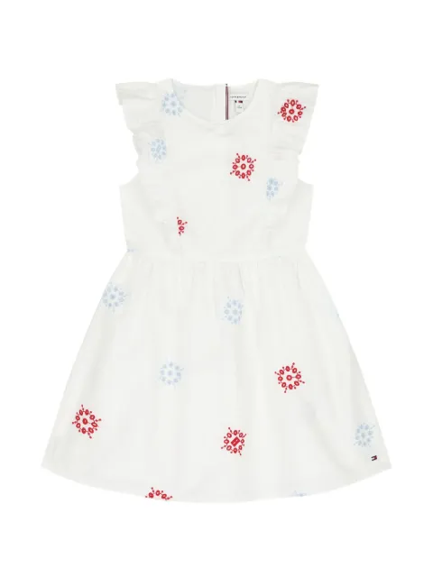 Tommy Hilfiger Junior ruffled embroidered dress