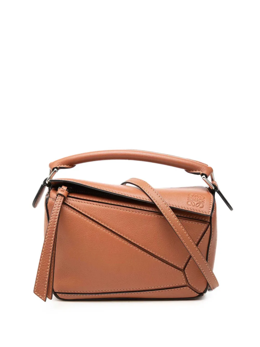 Loewe Pre-Owned 2021 Mini Calfskin Puzzle satchel - Braun