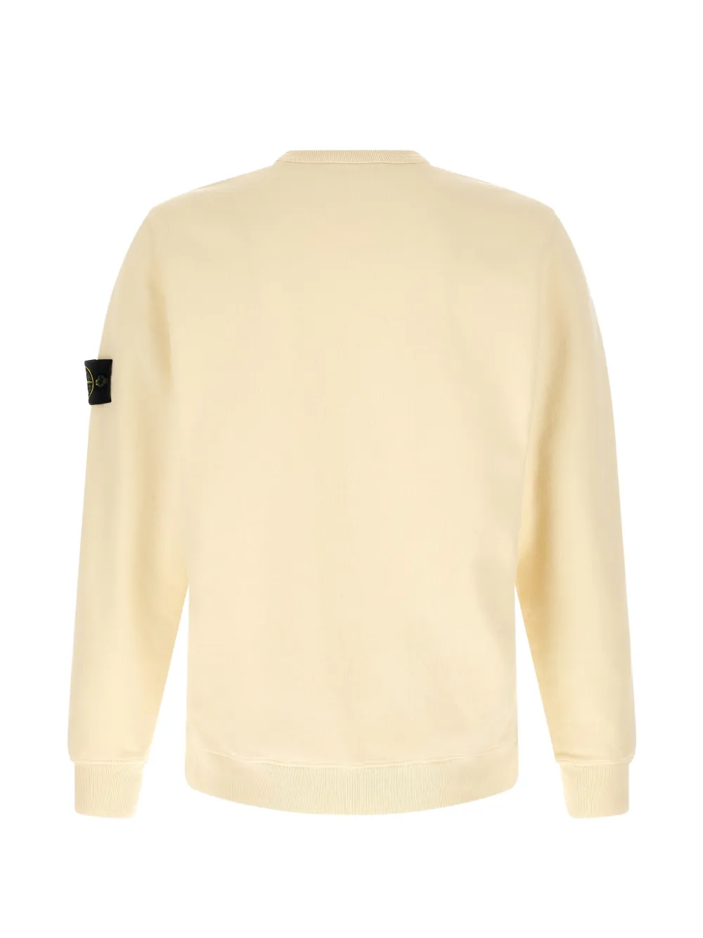 Stone Island 6100049 regular-fit fleece sweater met ronde hals en geribbelde inzetstukken Beige
