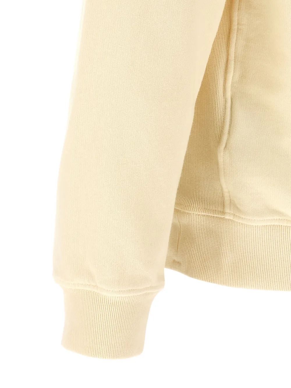 Stone Island 6100049 regular-fit fleece sweater met ronde hals en geribbelde inzetstukken Beige