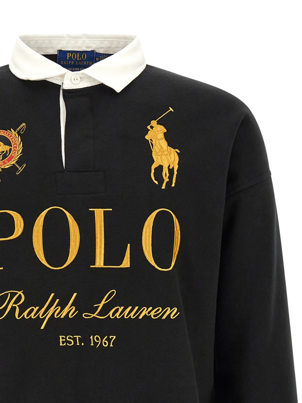 Polo Ralph Lauren Ruimvallend Big Pony rugbyshirt met poloshirt Zwart
