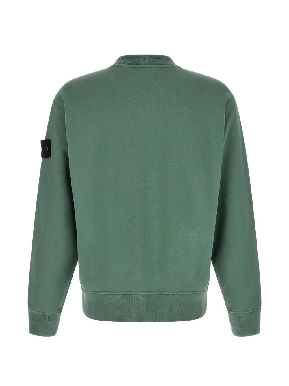 Stone Island 6100022 brushed organic-cotton fleece oversized-fit crew-neck sweatshirt with ribbed trims Groen