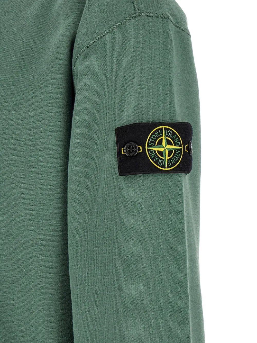 Stone Island 6100022 brushed organic-cotton fleece oversized-fit crew-neck sweatshirt with ribbed trims Groen