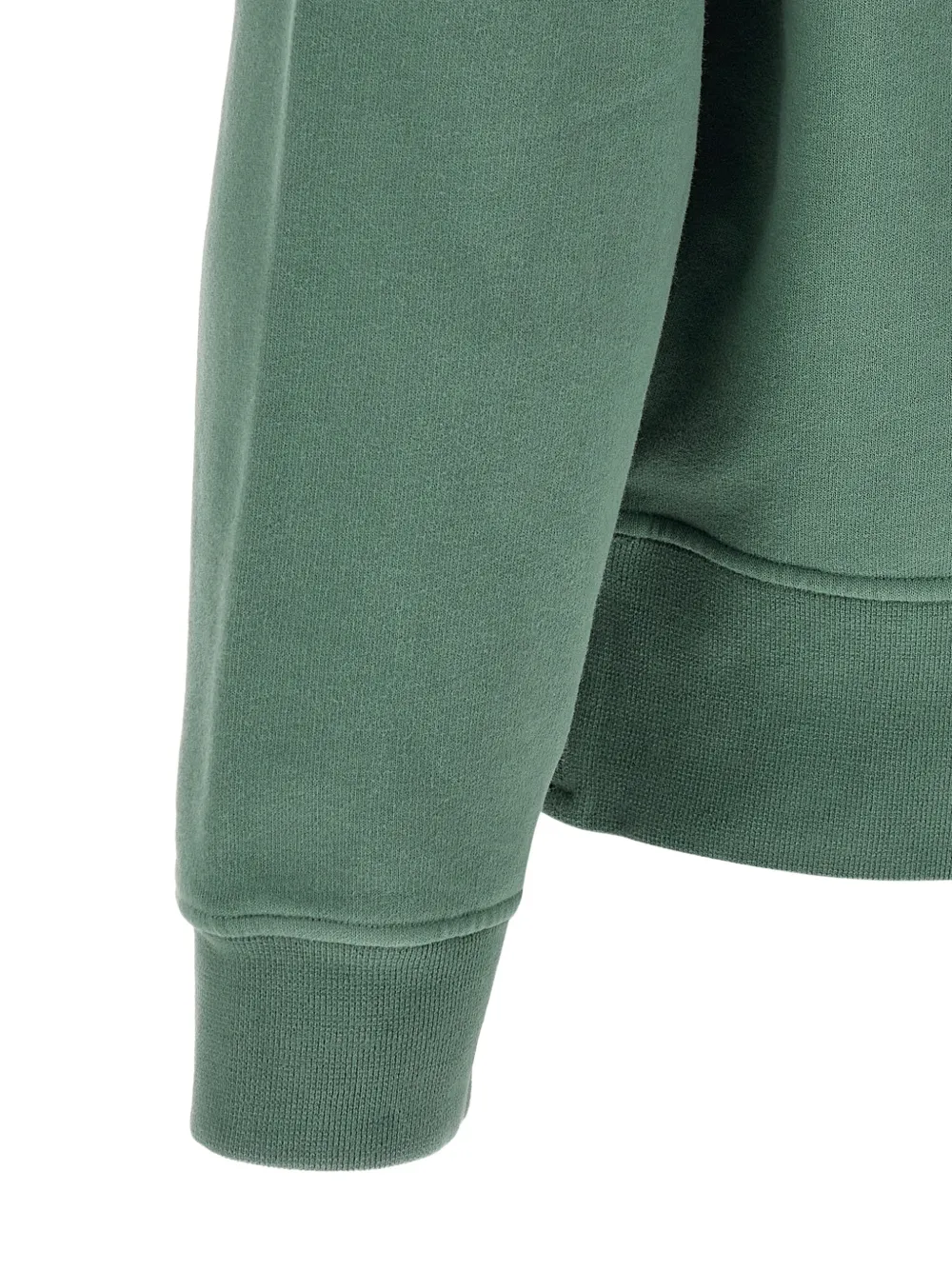 Stone Island 6100022 brushed organic-cotton fleece oversized-fit crew-neck sweatshirt with ribbed trims Groen