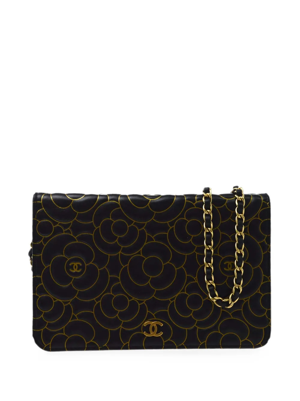 CHANEL Pre-Owned 2015 Camellia Wallet on Chain clutch bag - Nero