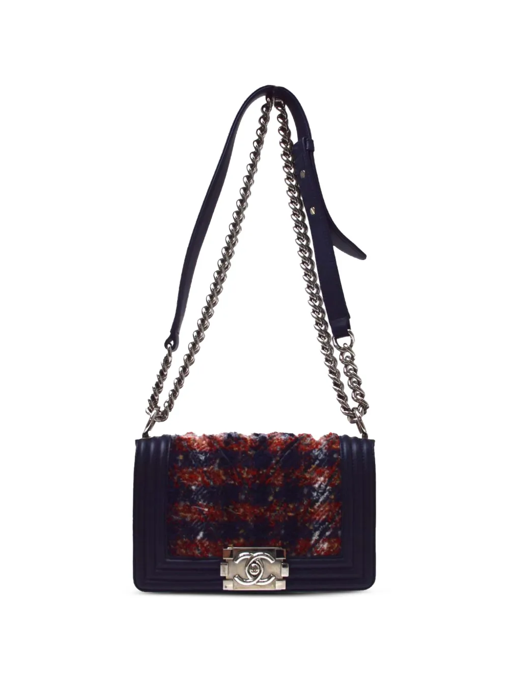 CHANEL Pre-Owned 2017 Boy Chanel tweed shoulder bag - Nero
