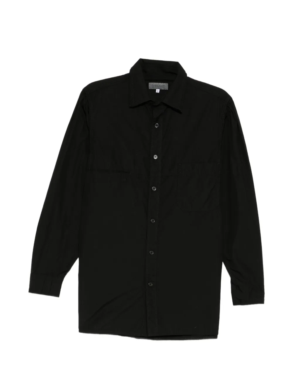 Yohji Yamamoto chain-stitch double-collar shirt - Nero