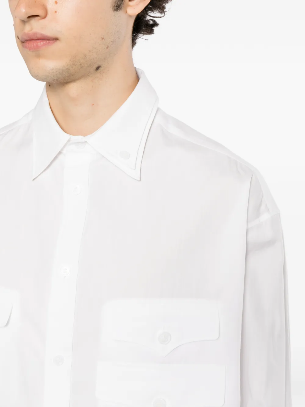 Yohji Yamamoto triple-flap asymmetry shirt Wit