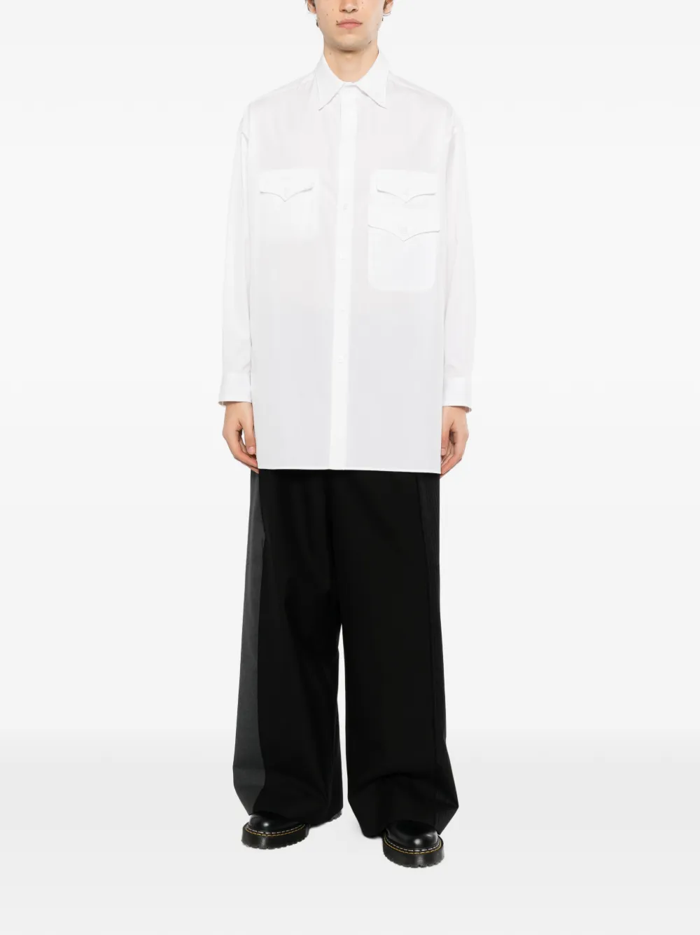 Yohji Yamamoto triple-flap asymmetry shirt Wit