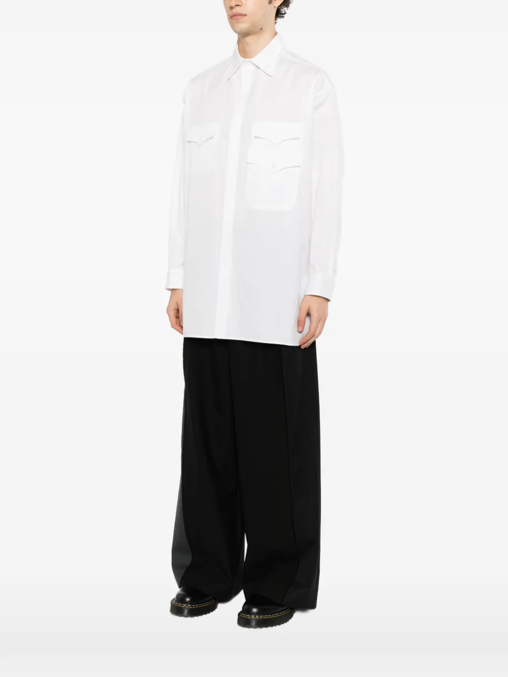 Yohji Yamamoto triple-flap asymmetry shirt Wit