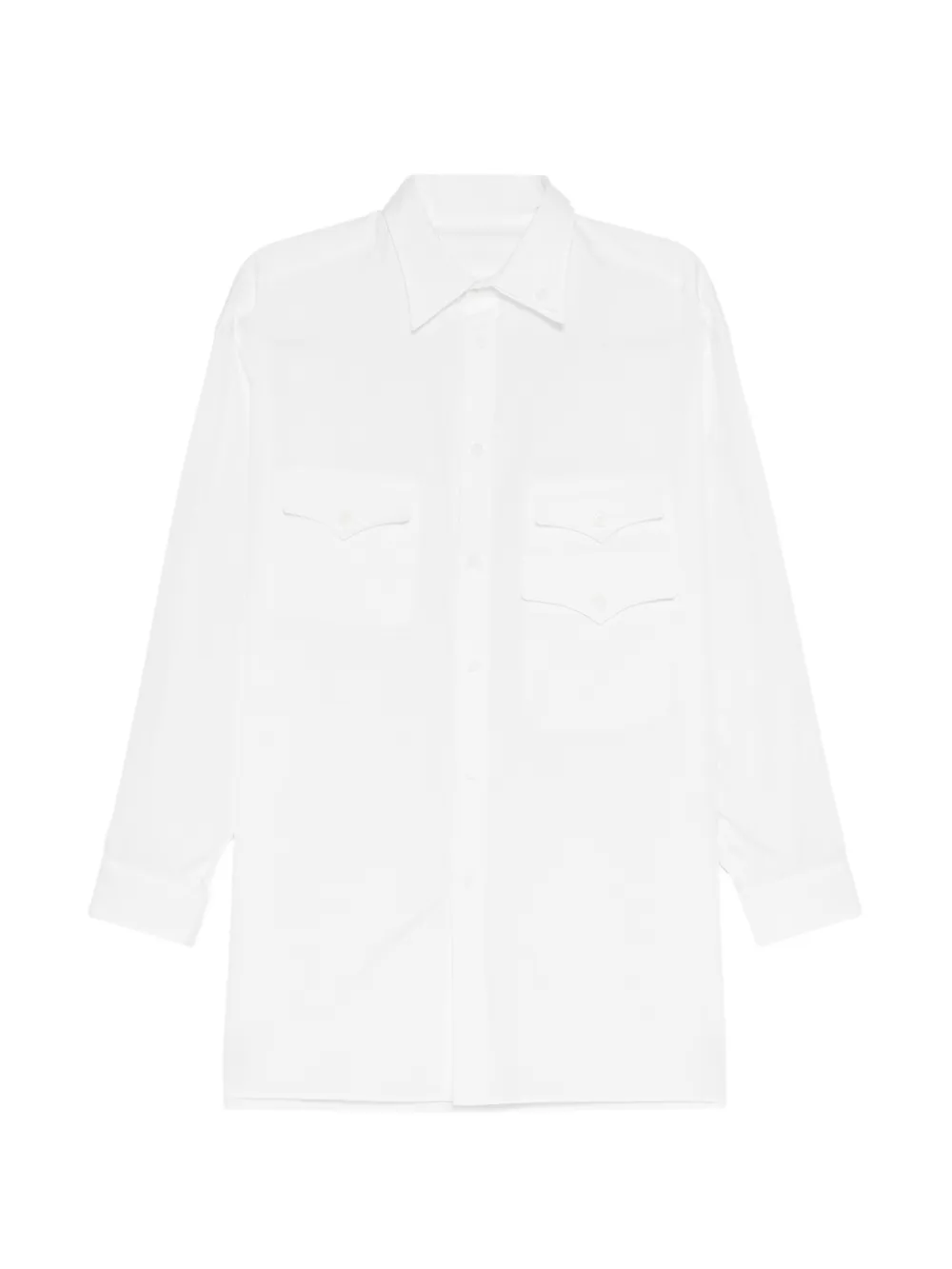Yohji Yamamoto Asymmetrisch overhemd met drie kleppen Wit