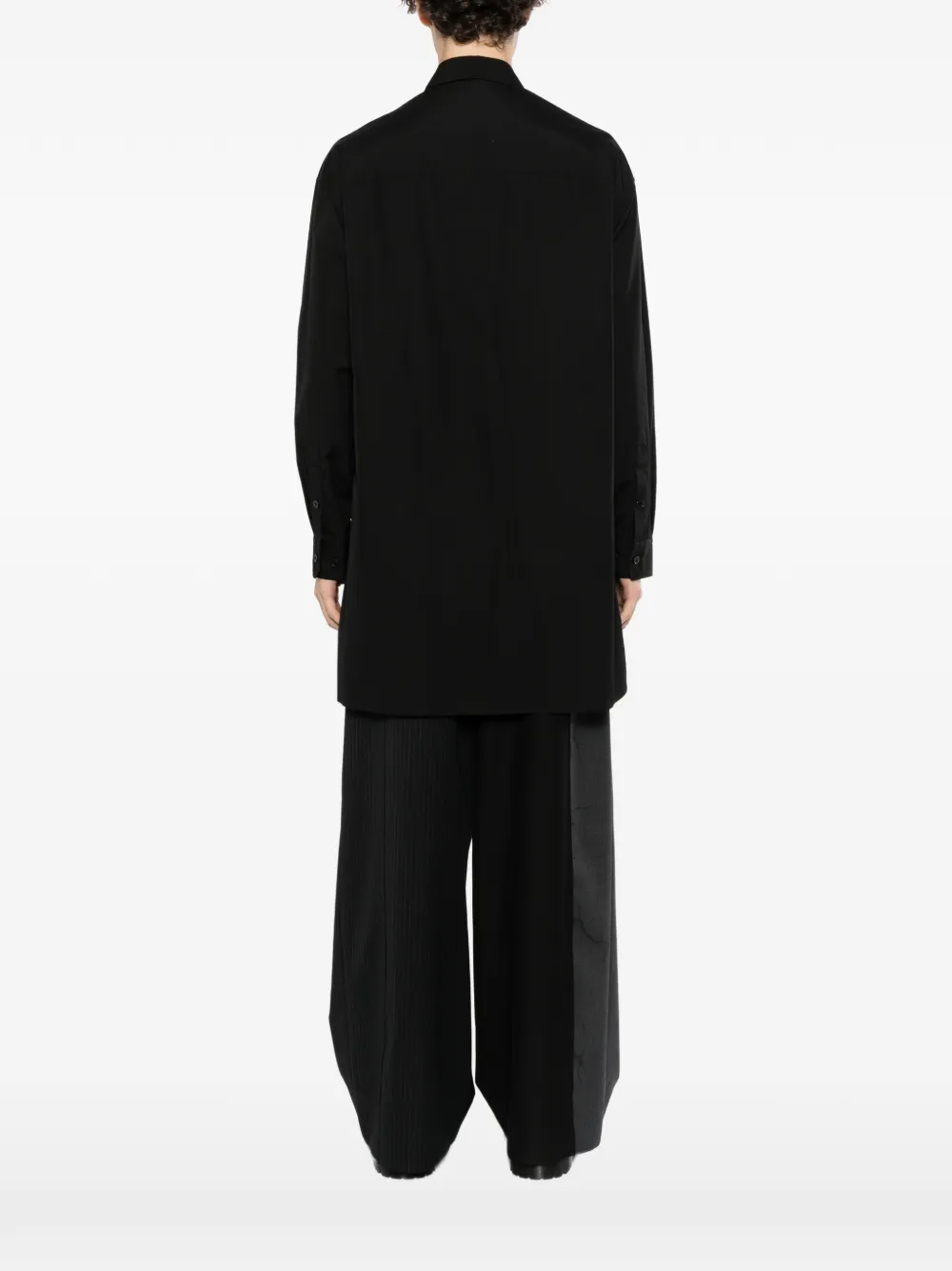 Yohji Yamamoto front-zip broad shirt Zwart
