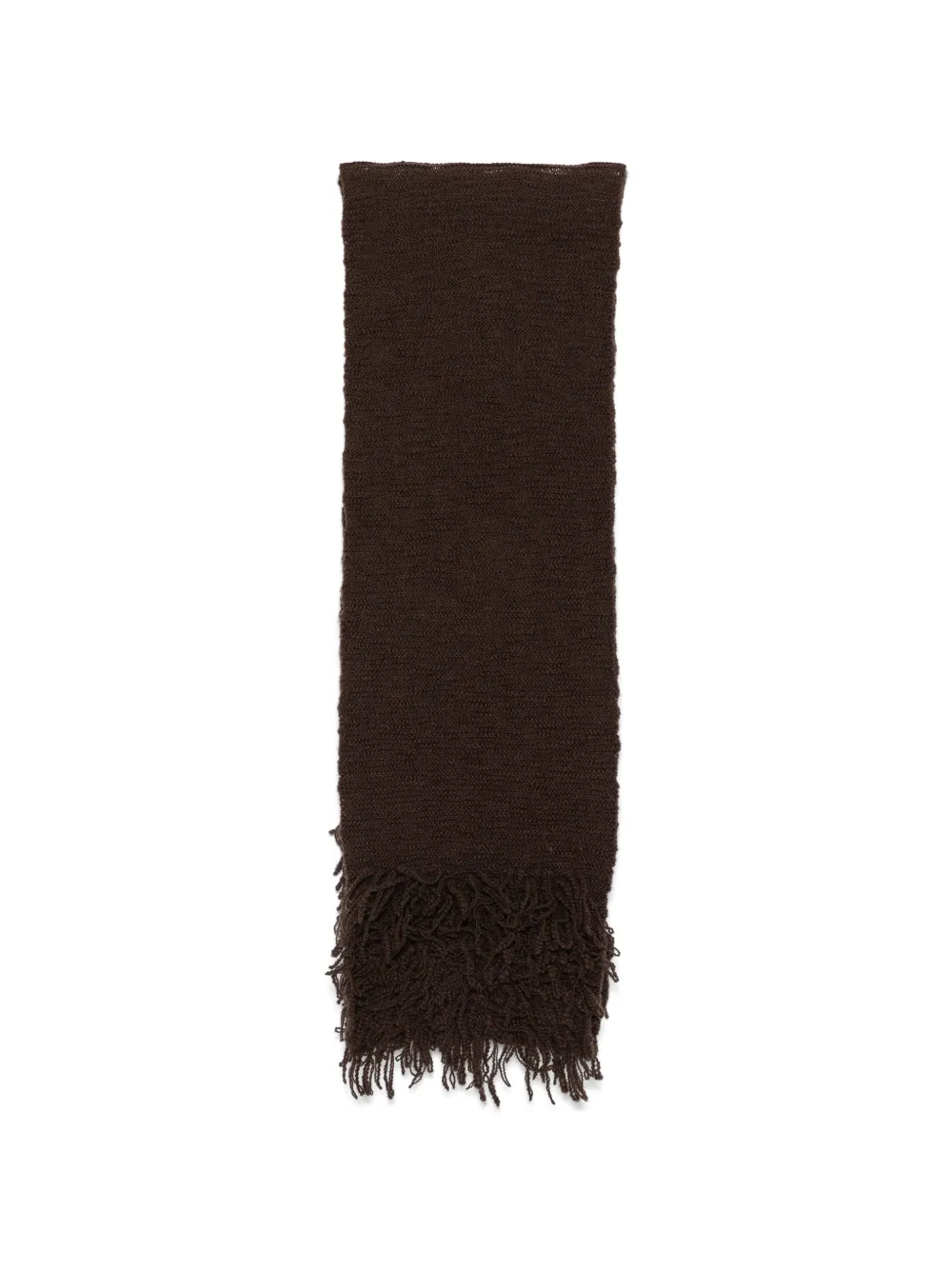 Semicouture Sciarpa in maglia grossa con bordi sfrangiati - Marrone