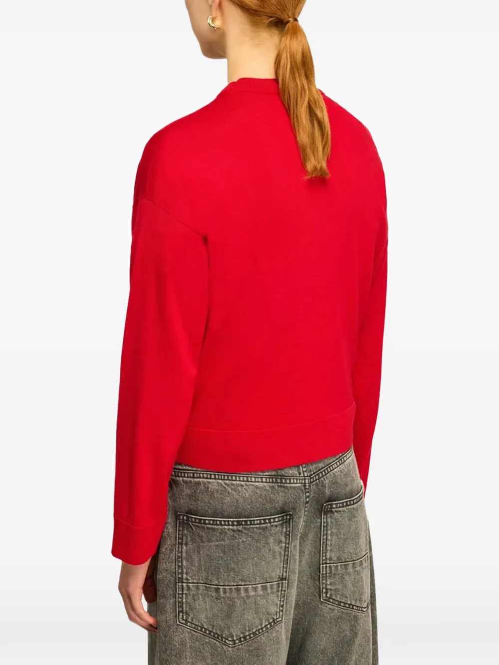 Semicouture belted-waist sweater Rood