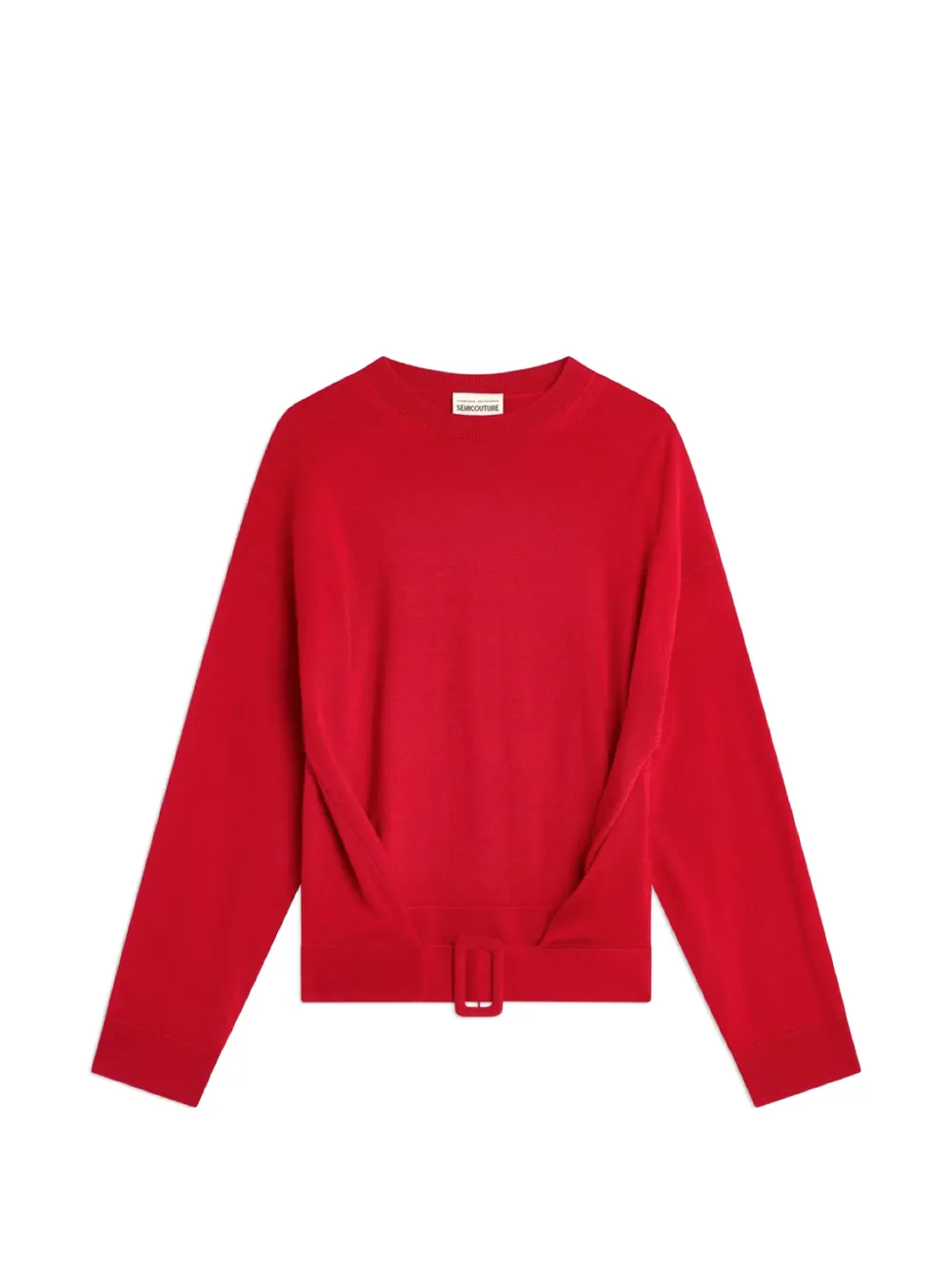 Semicouture belted-waist sweater Rood