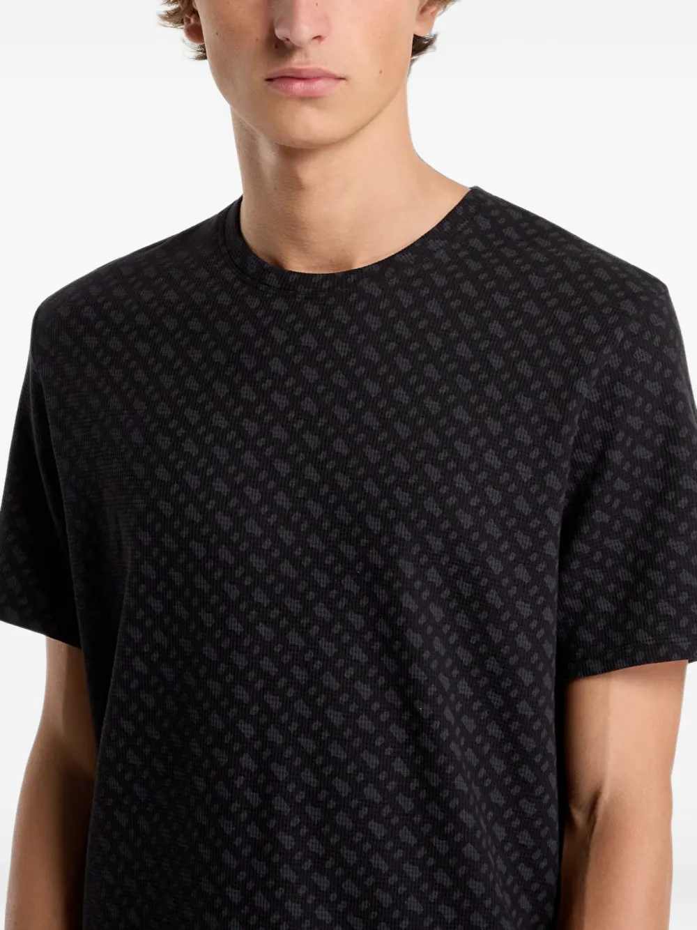 HUGO Pyjamatop met print en katoenblend Zwart