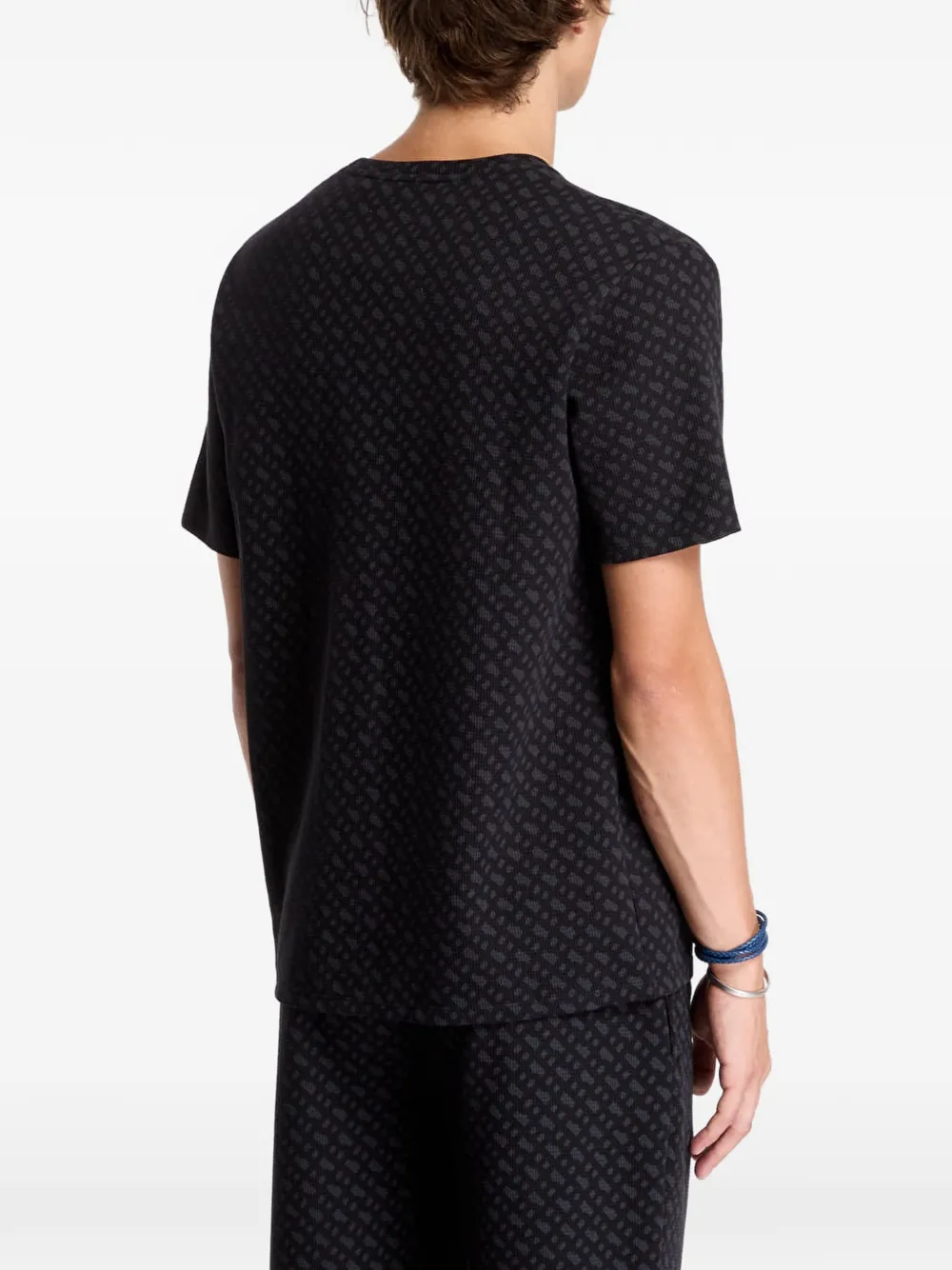 HUGO Pyjamatop met print en katoenblend Zwart
