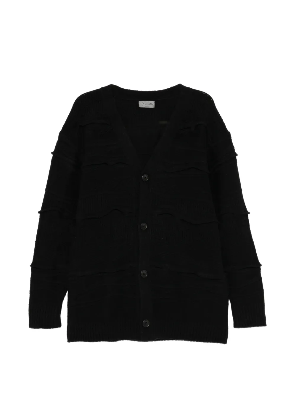 Yohji Yamamoto relief-knit v-neck cardigan