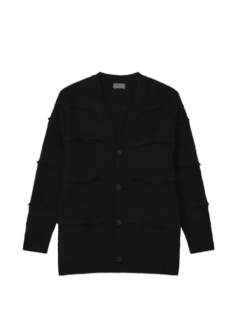 Yohji Yamamoto relief-knit v-neck cardigan