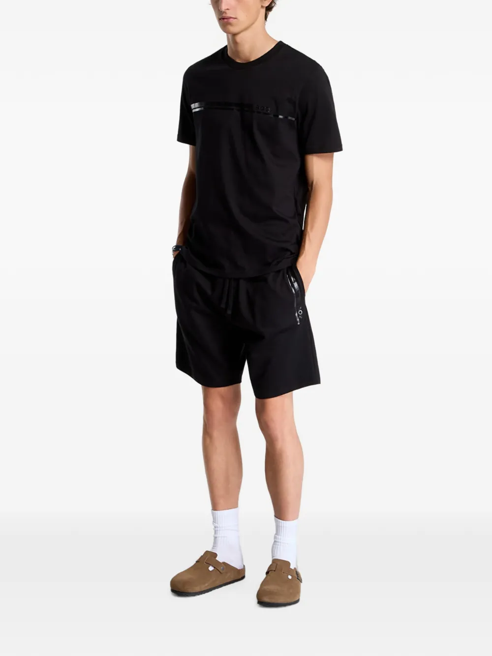 HUGO T-shirt met logoprint Zwart