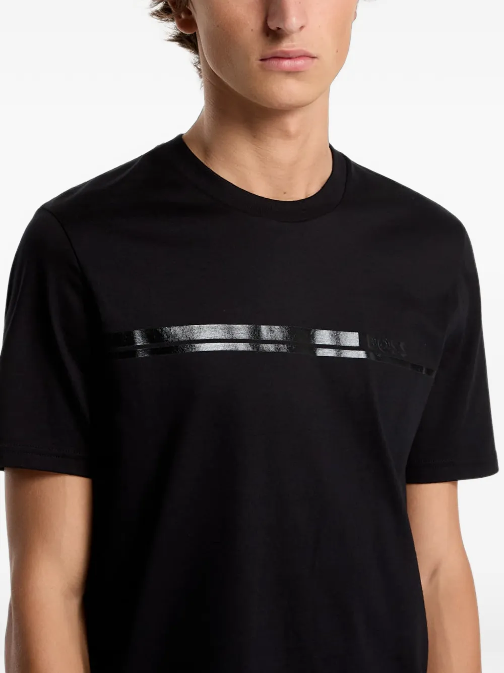 HUGO T-shirt met logoprint Zwart