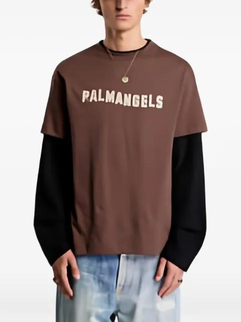 Palm Angels logo-print double-layer T-shirt