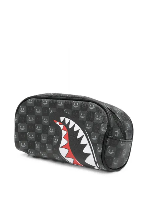 Sprayground Shark Mouth check-print pouch