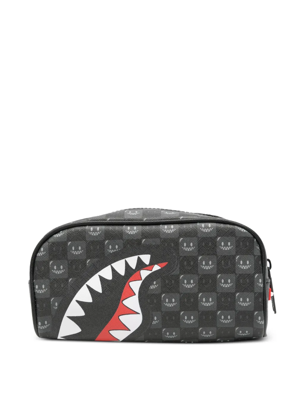 Sprayground Shark Mouth check-print pouch - Nero