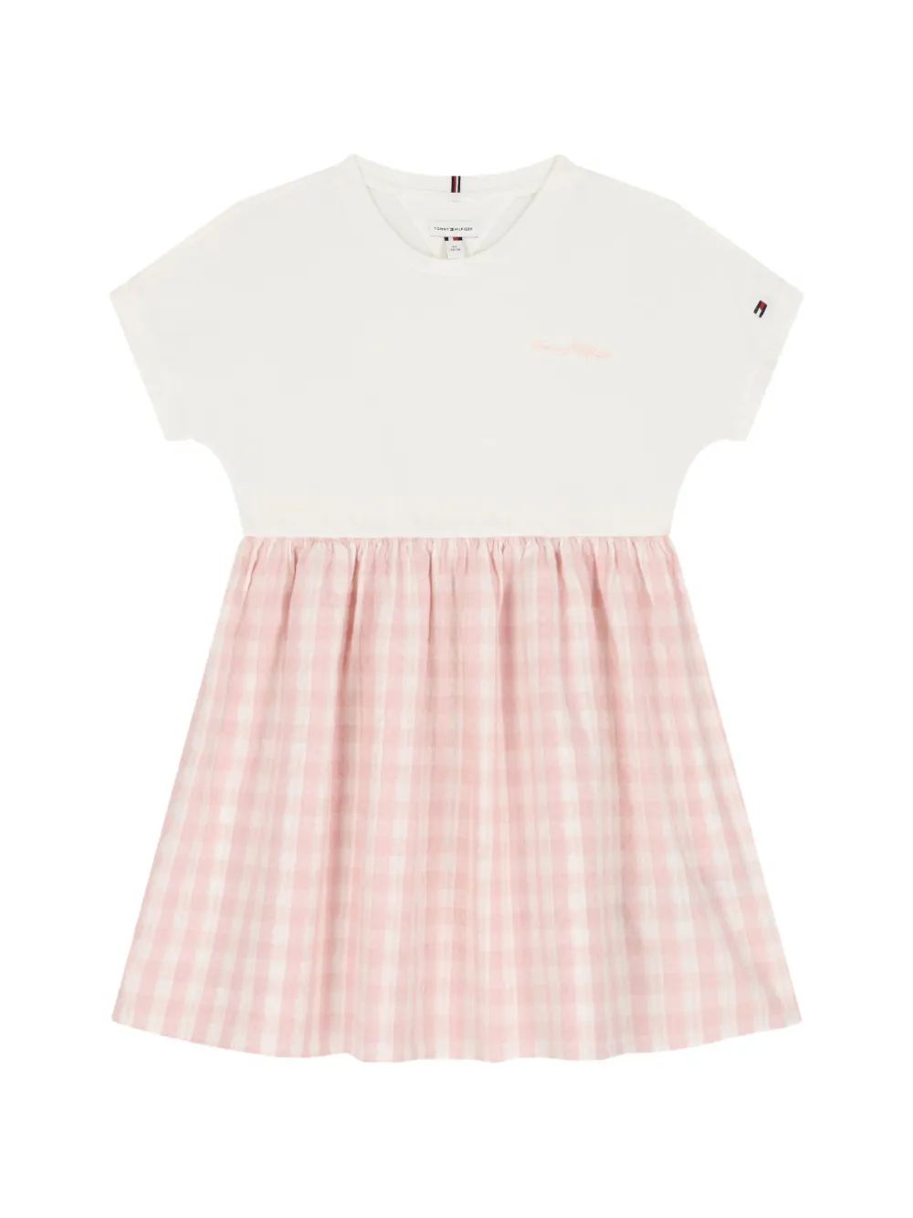 Tommy Hilfiger Junior gingham-print short-sleeve dress - Bianco