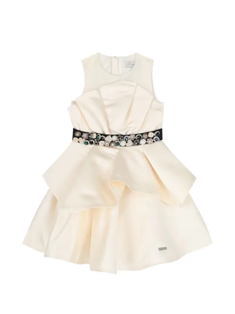 JESSIE AND JAMES KIDS vestido con detalles de cristal y volantes