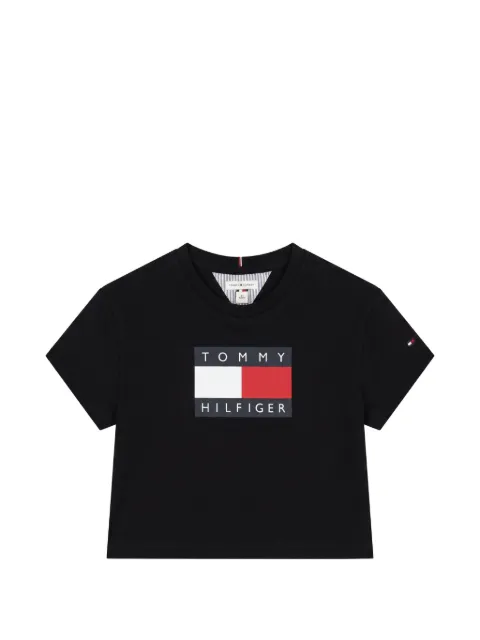 Tommy Hilfiger Junior logo-print cropped T-shirt