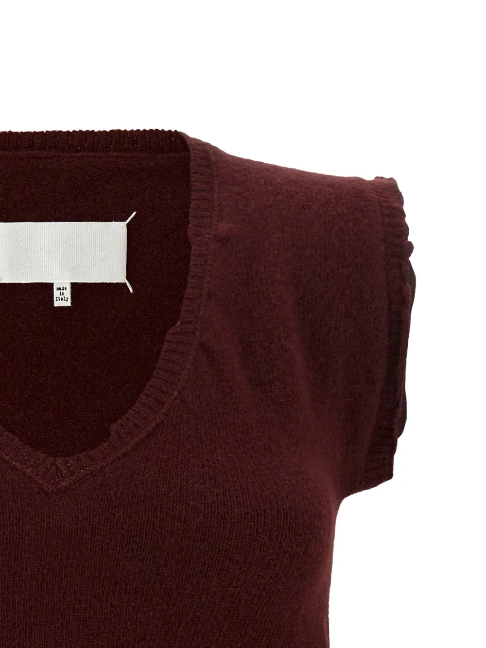 Maison Margiela Gerafelde Four Stitches top Rood