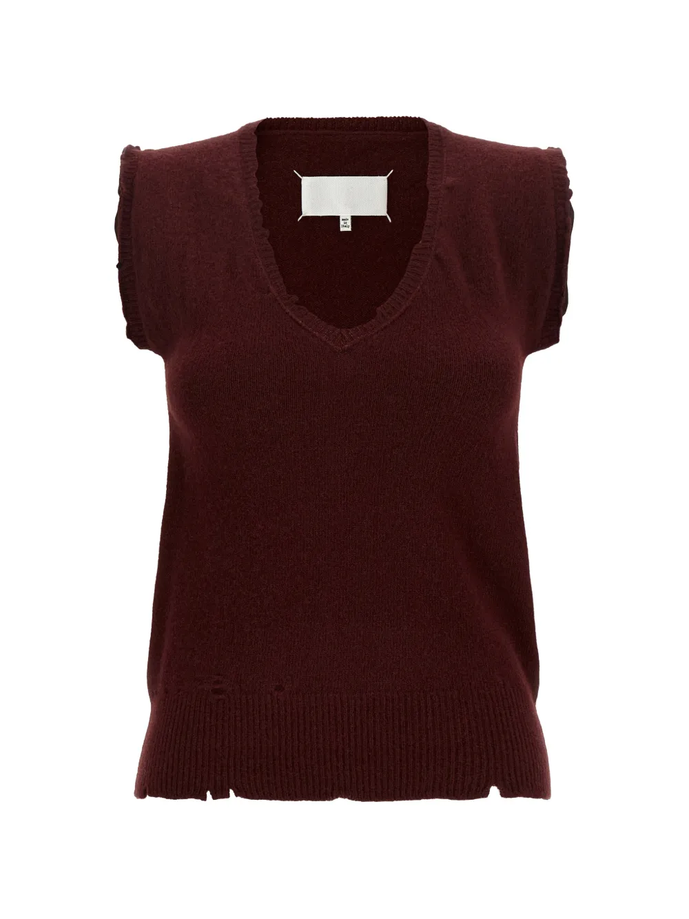 Maison Margiela Distressed Four Stitches Vest In Red