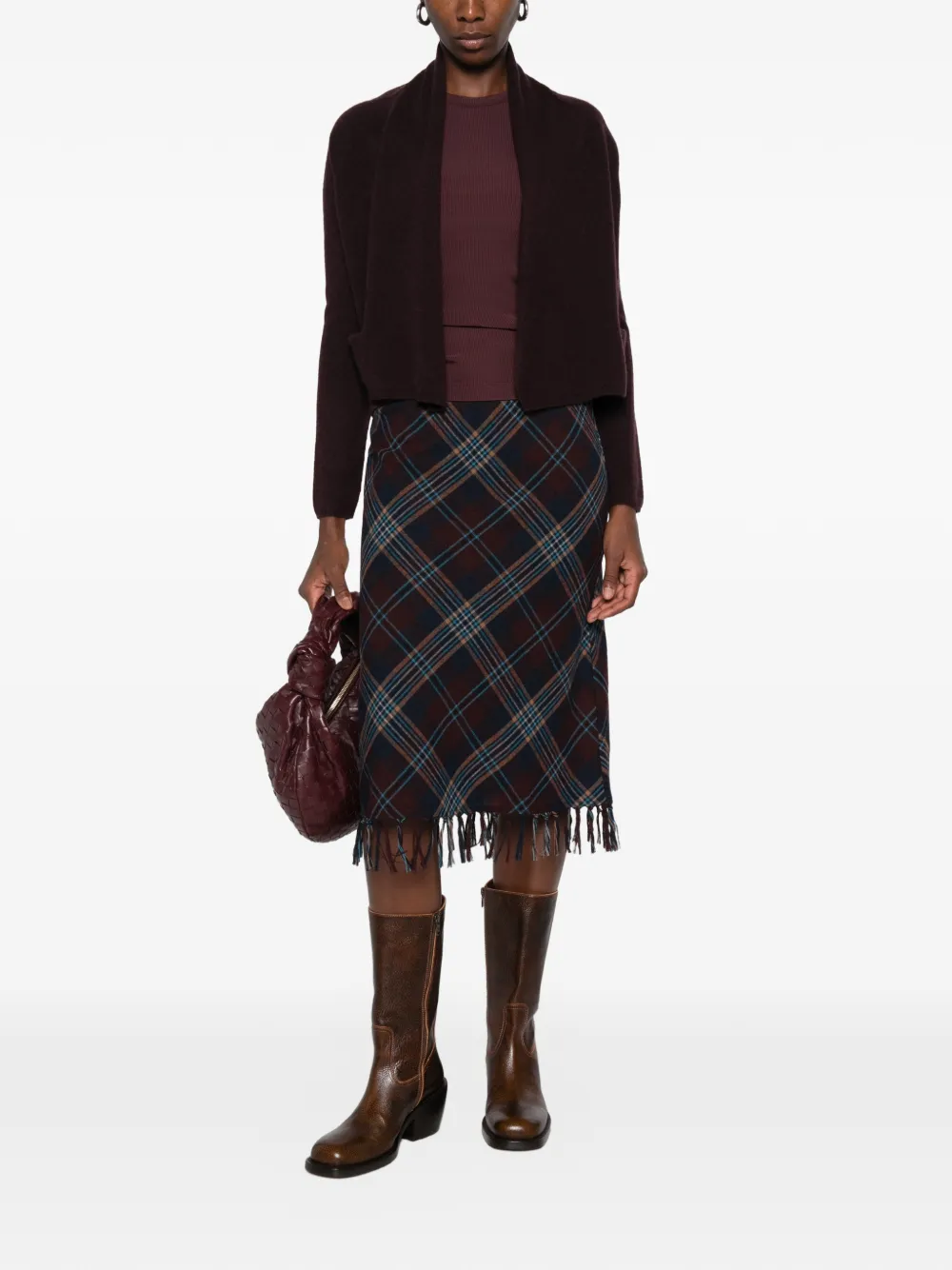 SUSANNE BOMMER Cropped vest met sjaalkraag Paars