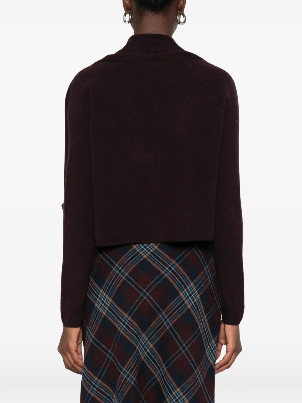 SUSANNE BOMMER Cropped vest met sjaalkraag Paars