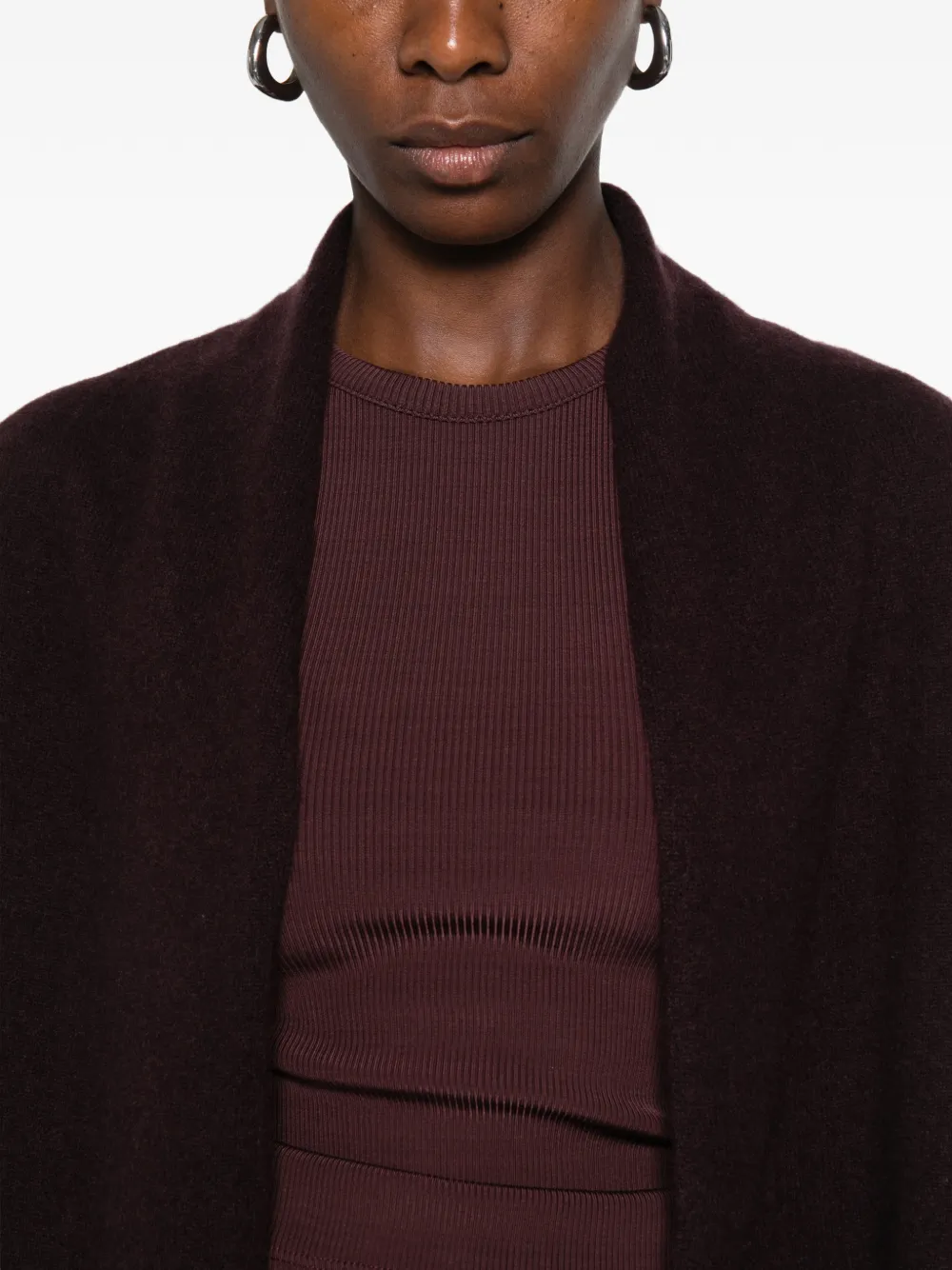 SUSANNE BOMMER Cropped vest met sjaalkraag Paars