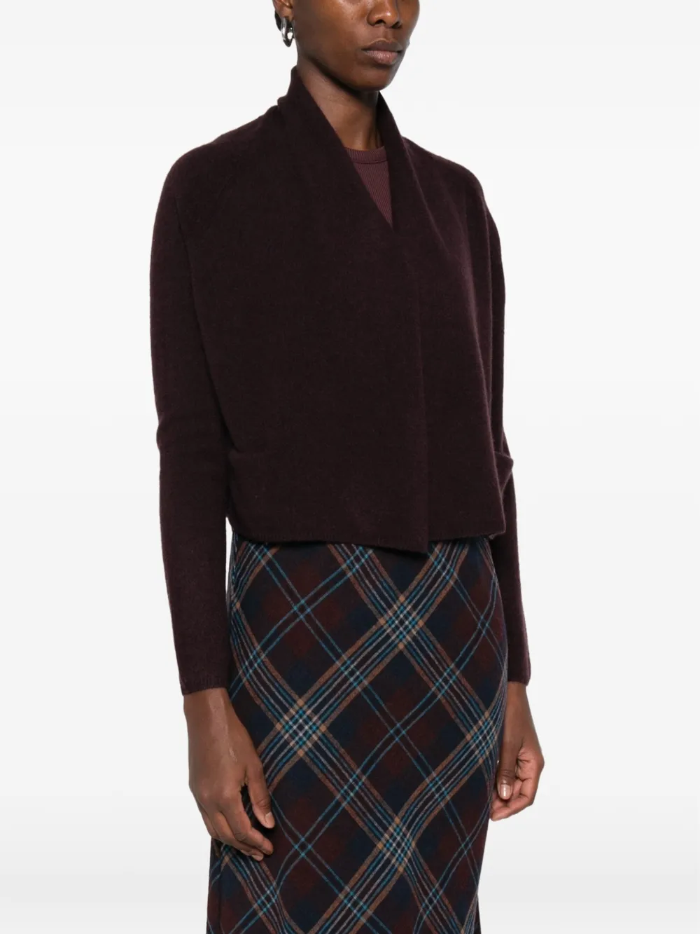 SUSANNE BOMMER Cropped vest met sjaalkraag Paars