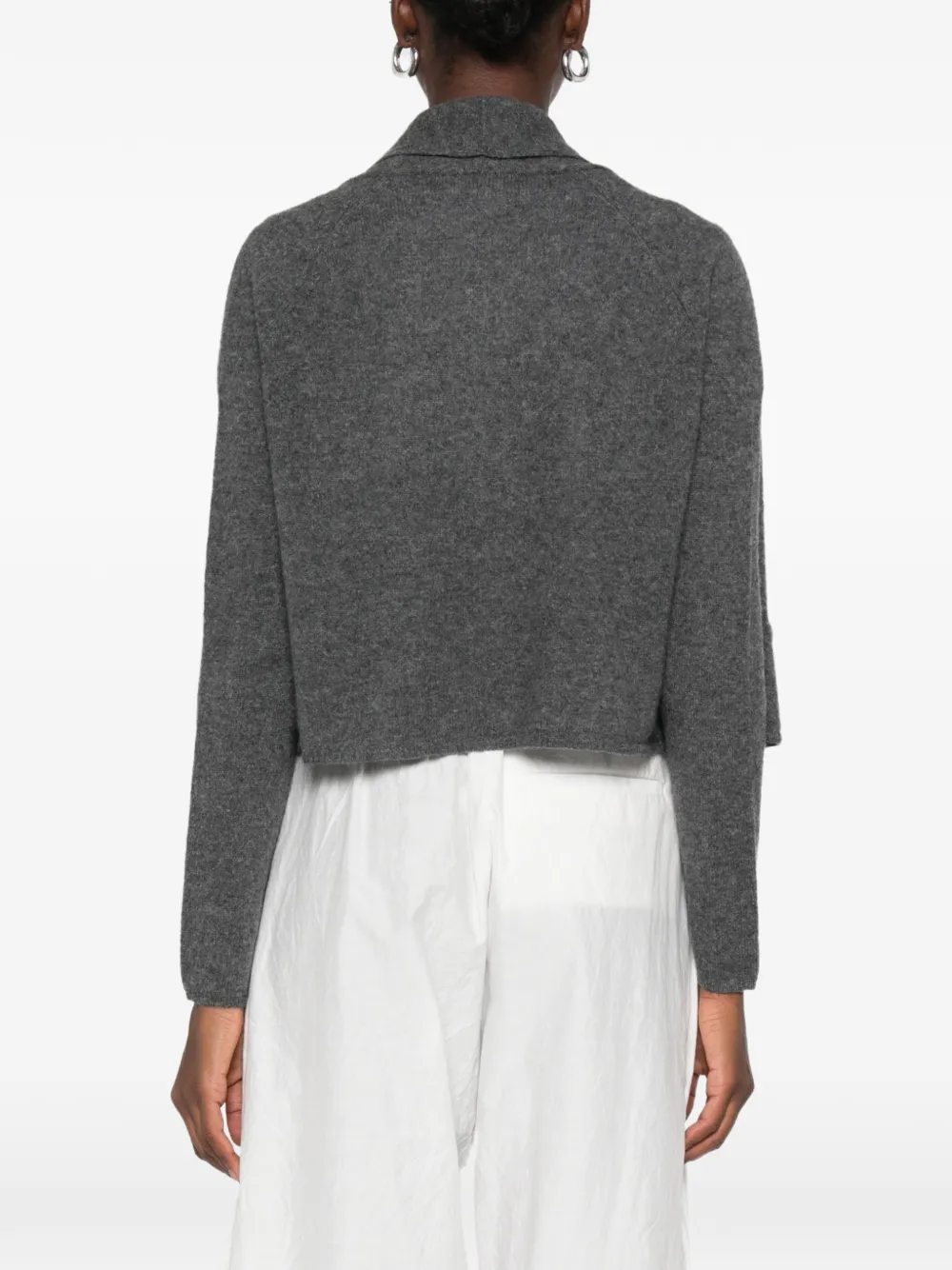 SUSANNE BOMMER Cropped vest met sjaalkraag Grijs