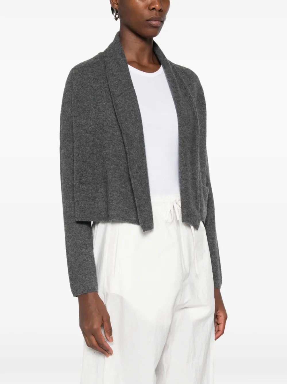SUSANNE BOMMER Cropped vest met sjaalkraag Grijs